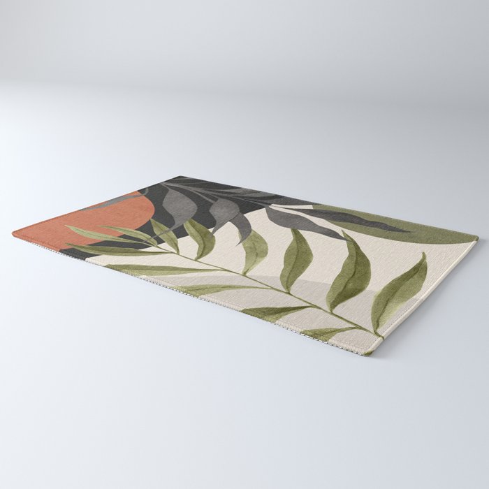 Abstract Art Tropical Leaves 92 Rug Gallery Image 3