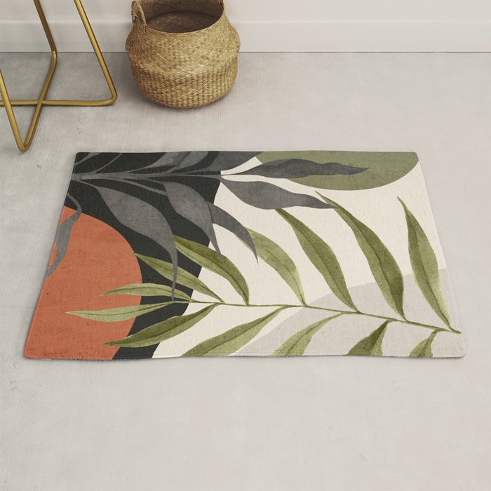 Abstract Art Tropical Leaves 92 Rug Gallery Image 1
