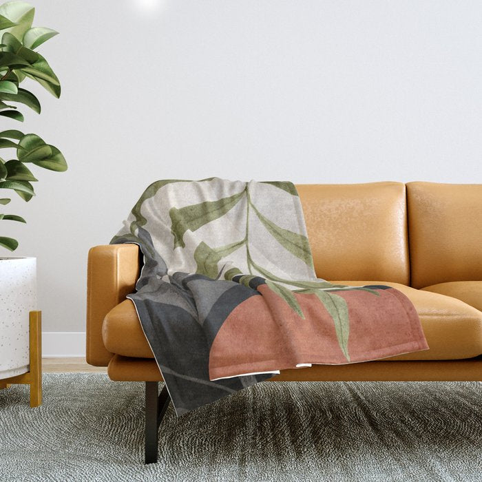 Abstract Art Tropical Leaves 92 Throw Blanket Gallery Image 1