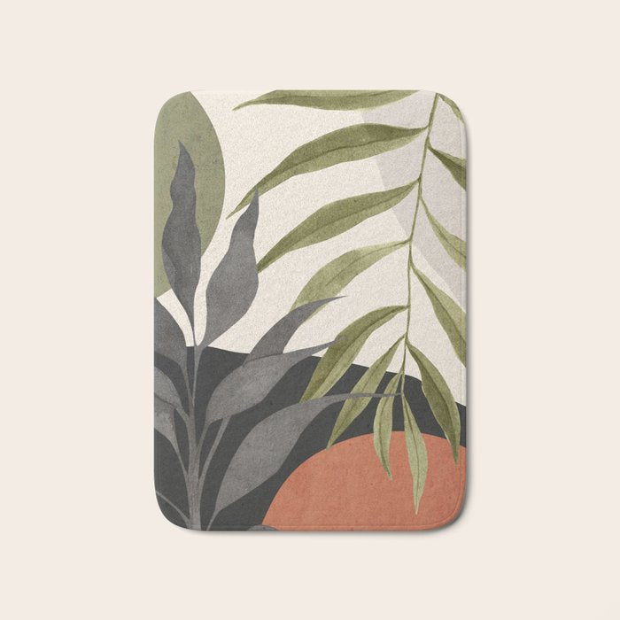Abstract Art Tropical Leaves 92 Bath Mat Gallery Image 1