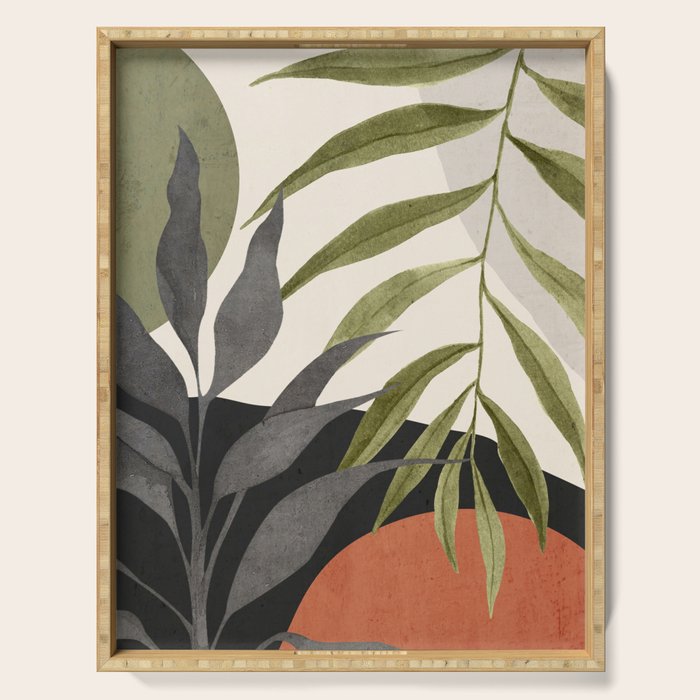 Abstract Art Tropical Leaves 92 Serving Tray Gallery Image 1