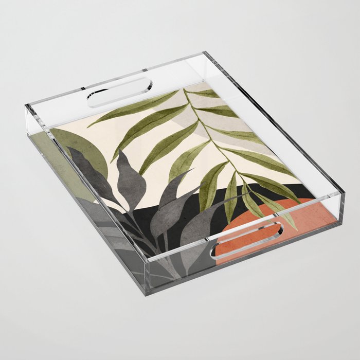 Abstract Art Tropical Leaves 92 Acrylic Tray Gallery Image 1