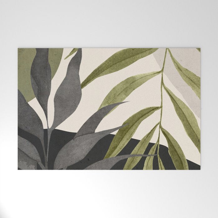 Abstract Art Tropical Leaves 92 Welcome Mat Gallery Image 1