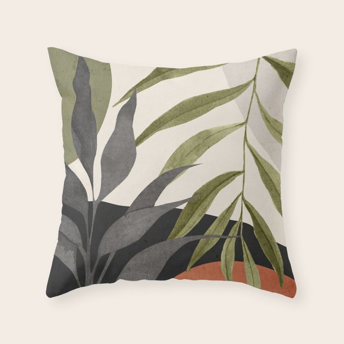 Abstract Art Tropical Leaves 92 Throw Pillow Gallery Image 6