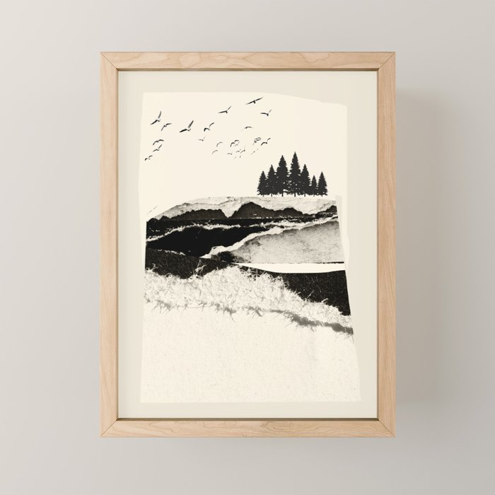 minimal collage/ Landscape Mini Art Print Gallery Image 1
