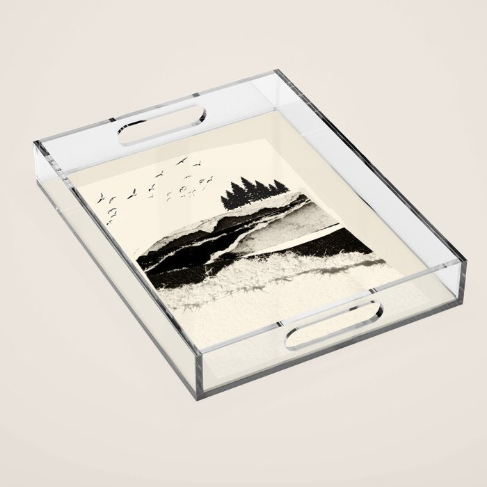 minimal collage/ Landscape Acrylic Tray Gallery Image 1