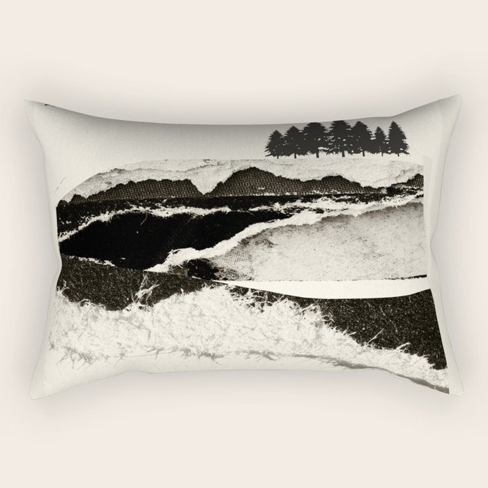 minimal collage/ Landscape Rectangular Pillow Gallery Image 2
