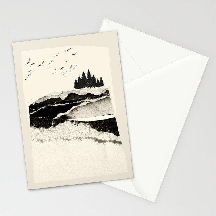 minimal collage/ Landscape Stationery Card Gallery Image 2