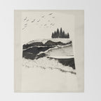minimal collage/ Landscape Throw Blanket Gallery Image 2