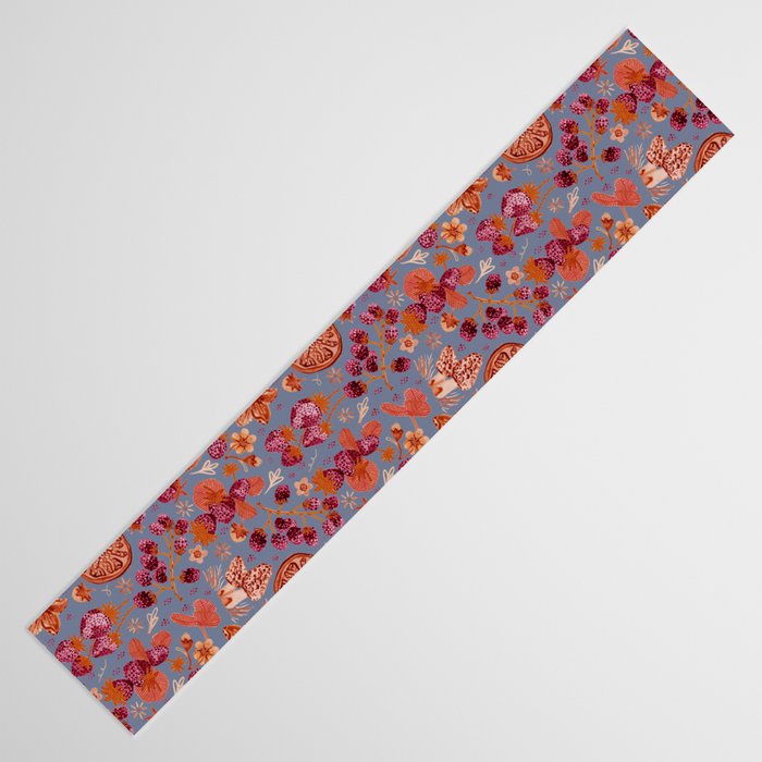 Garden Vegetables & Fresh Fruit in Grey & Rust Table Runner Gallery Image 3