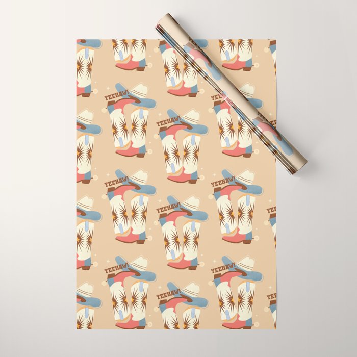 Yeehaw! Cowboy Boots Wrapping Paper Gallery Image 1