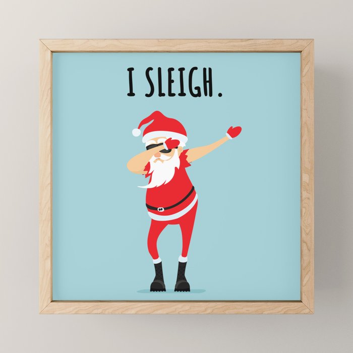 Dabbing Santa I Sleigh Mini Art Print Gallery Image 1