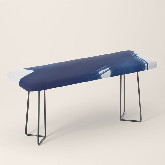 Indigo Abstract Brush Strokes | No. 4 Bench Gallery Image 1