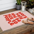 Work Hard and Be Nice to People in pink and red Outdoor Rug Gallery Image 2