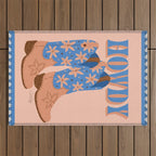 Howdy Cowgirl - Blue & Peach Outdoor Rug Gallery Image 1