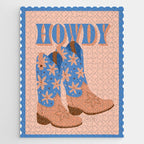 Howdy Cowgirl - Blue & Peach Jigsaw Puzzle Gallery Image 1