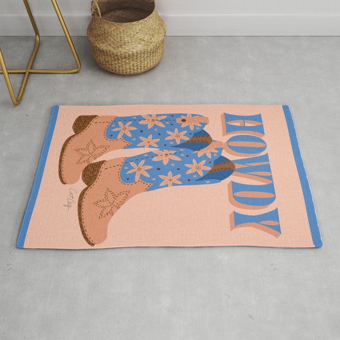 Howdy Cowgirl - Blue & Peach Rug Gallery Image 1