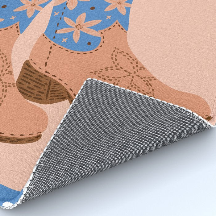 Howdy Cowgirl - Blue & Peach Rug Gallery Image 4