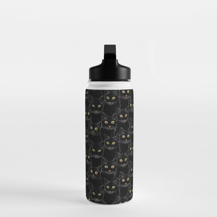 Black Cat Portraits Water Bottle Gallery Image 3