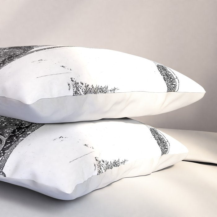 Snow Lift // Ski Chair Lift Colorado Mountains Black and White Snowboarding Vibes Photography Pillow Sham Gallery Image 3