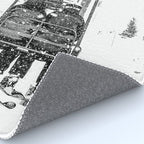 Snow Lift // Ski Chair Lift Colorado Mountains Black and White Snowboarding Vibes Photography Rug Gallery Image 4