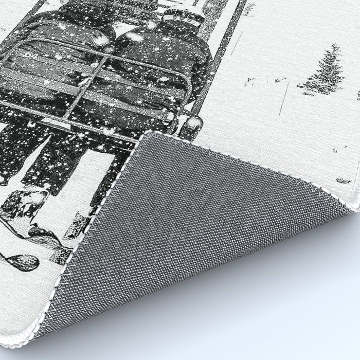 Snow Lift // Ski Chair Lift Colorado Mountains Black and White Snowboarding Vibes Photography Rug Gallery Image 4