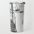 Snow Lift // Ski Chair Lift Colorado Mountains Black and White Snowboarding Vibes Photography Travel Mug Gallery Image 2