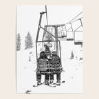 Snow Lift // Ski Chair Lift Colorado Mountains Black and White Snowboarding Vibes Photography Poster Gallery Image 4