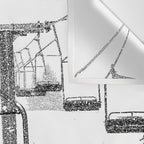 Snow Lift // Ski Chair Lift Colorado Mountains Black and White Snowboarding Vibes Photography Wall Tapestry Gallery Image 3