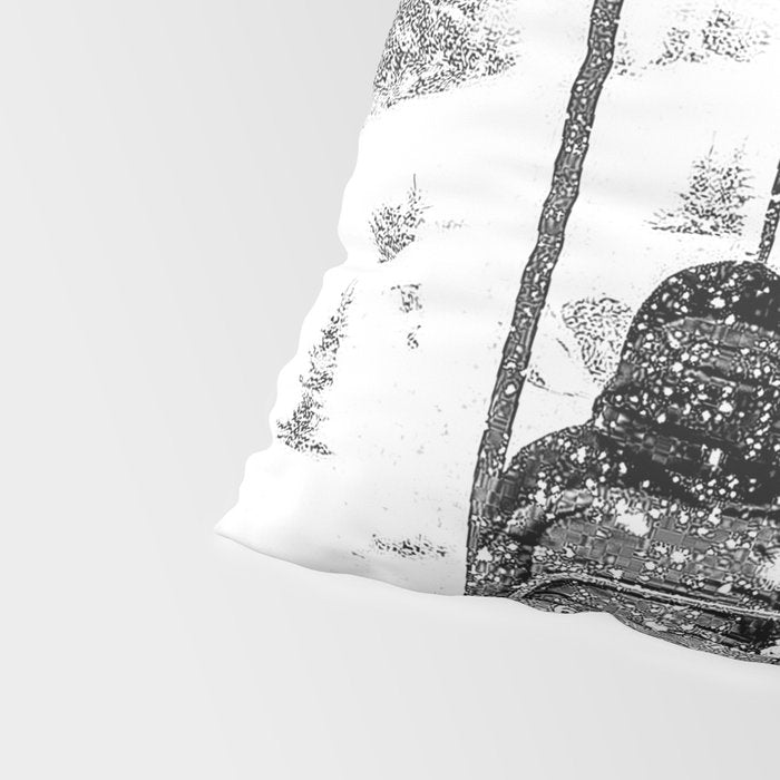 Snow Lift // Ski Chair Lift Colorado Mountains Black and White Snowboarding Vibes Photography Pillow Sham Gallery Image 4