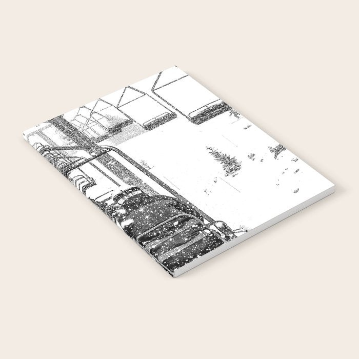 Snow Lift // Ski Chair Lift Colorado Mountains Black and White Snowboarding Vibes Photography Notebook Gallery Image 2