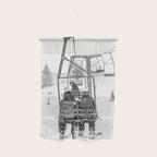 Snow Lift // Ski Chair Lift Colorado Mountains Black and White Snowboarding Vibes Photography Wall Hanging Gallery Image 1