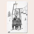 Snow Lift // Ski Chair Lift Colorado Mountains Black and White Snowboarding Vibes Photography Cutting Board Gallery Image 1