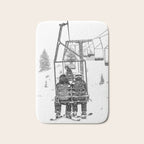 Snow Lift // Ski Chair Lift Colorado Mountains Black and White Snowboarding Vibes Photography Bath Mat Gallery Image 1