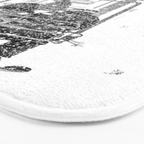 Snow Lift // Ski Chair Lift Colorado Mountains Black and White Snowboarding Vibes Photography Bath Mat Gallery Image 3