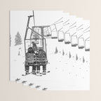 Snow Lift // Ski Chair Lift Colorado Mountains Black and White Snowboarding Vibes Photography Wrapping Paper Gallery Image 3