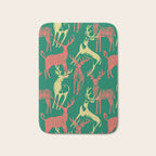 Green christmas reindeer animal pattern Bath Mat Gallery Image 1