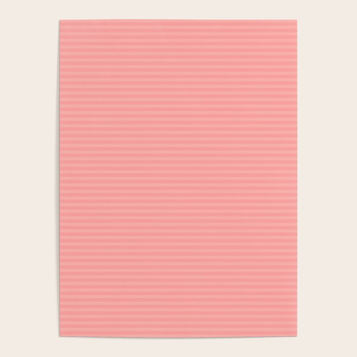 Cozy Blush Pink Ultra Fine Pastel Stripe Pattern  Poster Gallery Image 4
