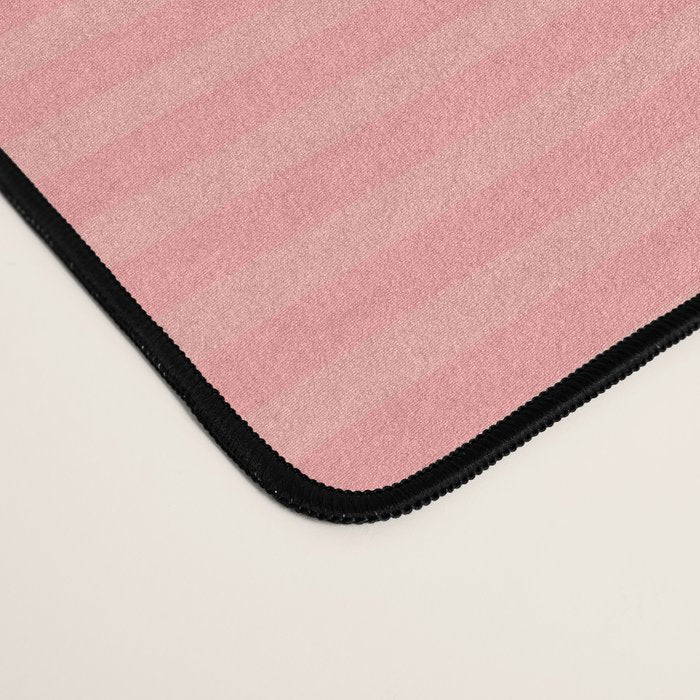 Cozy Blush Pink Ultra Fine Pastel Stripe Pattern  Desk Mat Gallery Image 4