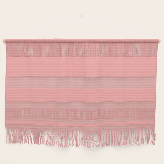 Cozy Blush Pink Ultra Fine Pastel Stripe Pattern  Wall Hanging Gallery Image 1