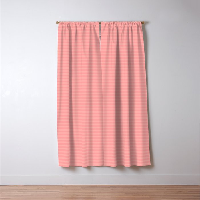 Cozy Blush Pink Ultra Fine Pastel Stripe Pattern  Window Curtain Gallery Image 3