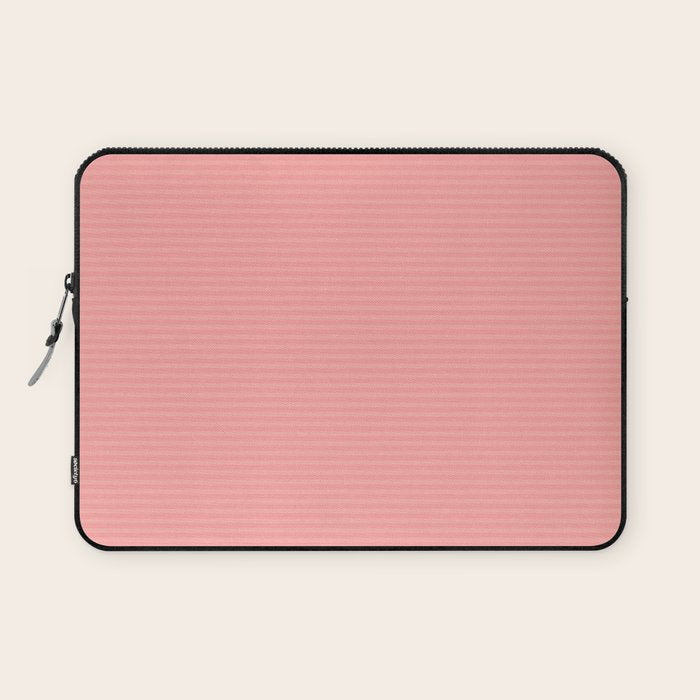 Cozy Blush Pink Ultra Fine Pastel Stripe Pattern  Laptop Sleeve Gallery Image 1