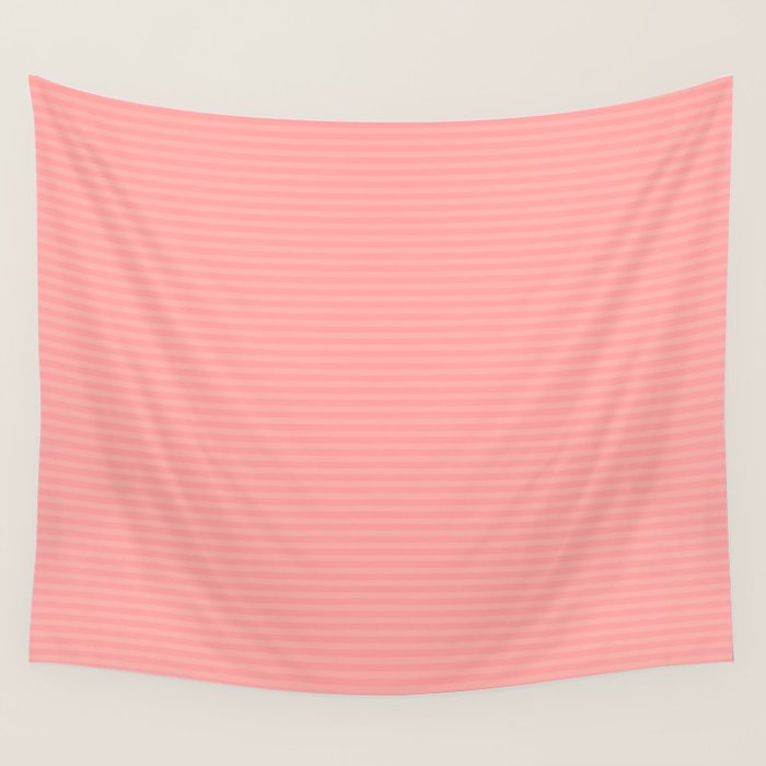 Cozy Blush Pink Ultra Fine Pastel Stripe Pattern  Wall Tapestry Gallery Image 1