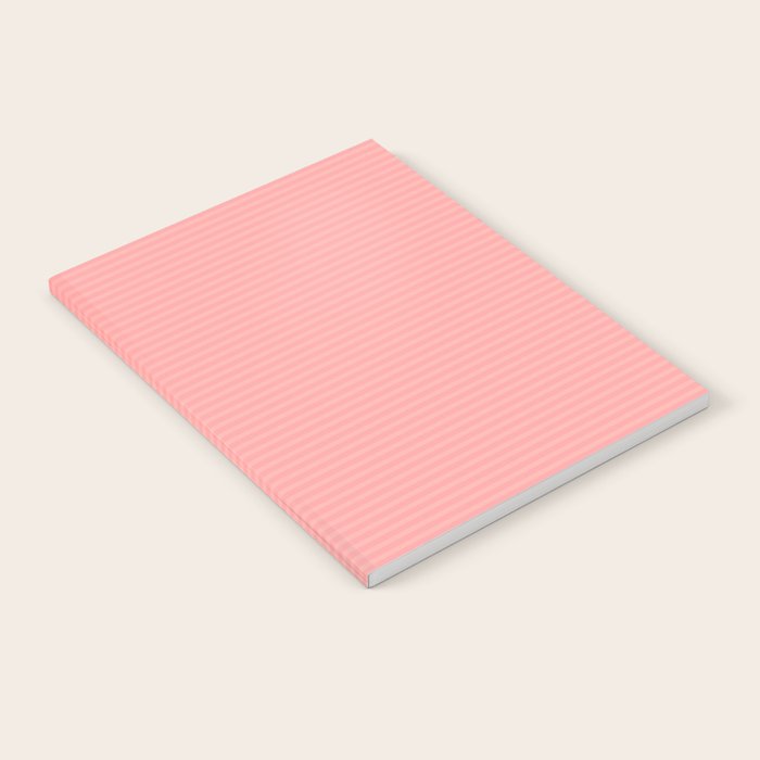 Cozy Blush Pink Ultra Fine Pastel Stripe Pattern  Notebook Gallery Image 2