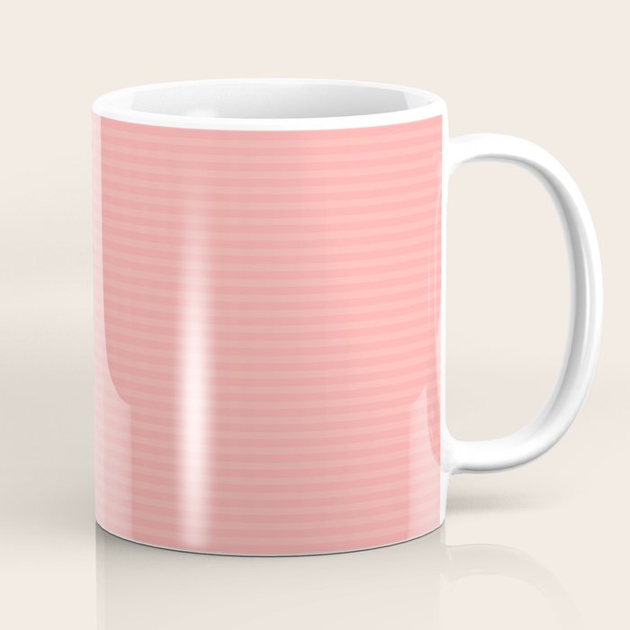 Cozy Blush Pink Ultra Fine Pastel Stripe Pattern  Coffee Mug Gallery Image 1