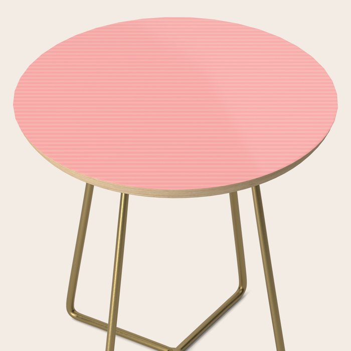 Cozy Blush Pink Ultra Fine Pastel Stripe Pattern  Side Table Gallery Image 2