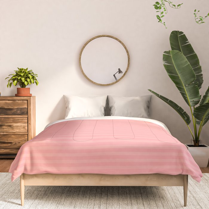 Cozy Blush Pink Ultra Fine Pastel Stripe Pattern  Comforter Gallery Image 3