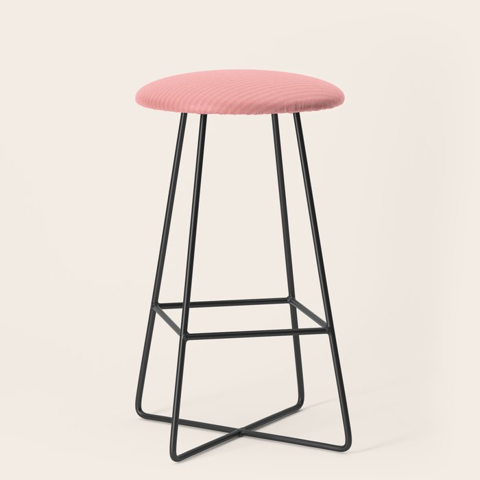 Cozy Blush Pink Ultra Fine Pastel Stripe Pattern  Stool Gallery Image 1