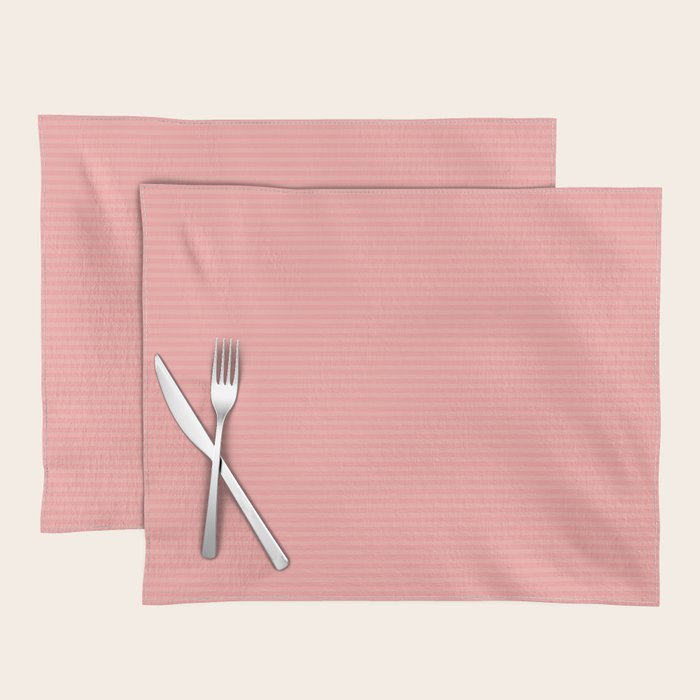 Cozy Blush Pink Ultra Fine Pastel Stripe Pattern  Placemat Gallery Image 1
