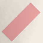 Cozy Blush Pink Ultra Fine Pastel Stripe Pattern  Yoga Mat Gallery Image 1
